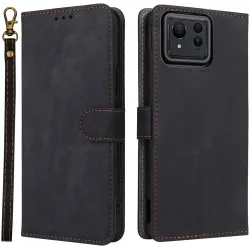 Phonesta Vintage Skin Book Wallet Klapphülle für Asus Zenfone 11 Ultra - Schwarz