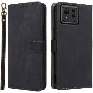 Phonesta Vintage Skin Book Wallet Klapphülle für Asus Zenfone 11 Ultra - Schwarz