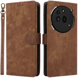 Phonesta Vintage Skin Book Wallet Klapphülle für Nothing Phone (3a) Pro - Braun