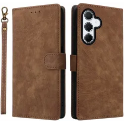 Phonesta Vintage Skin Book Wallet Klapphülle für Samsung Galaxy A36 - Braun