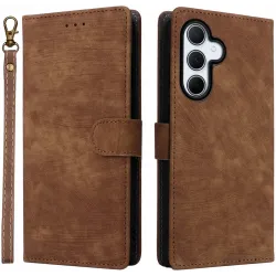 Phonesta Vintage Skin Book Wallet Klapphülle für Samsung Galaxy A56 - Braun