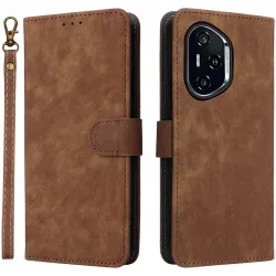 Phonesta Vintage Skin Book Wallet Klapphülle für HONOR 400 - Braun