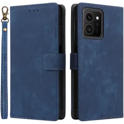 Phonesta Vintage Skin Book Wallet Klapphülle für HMD Skyline - Blau