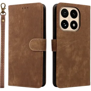Phonesta Vintage Skin Book Wallet Klapphülle für Xiaomi 15T - Braun