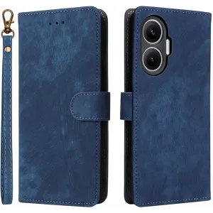 Phonesta Vintage Skin Book Wallet Klapphülle für Xiaomi Poco F7 - Blau