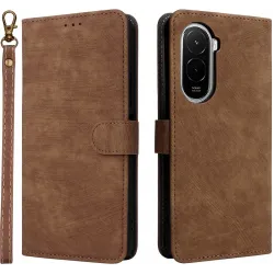Phonesta Vintage Skin Book Wallet Klapphülle für Xiaomi Poco M7 - Braun