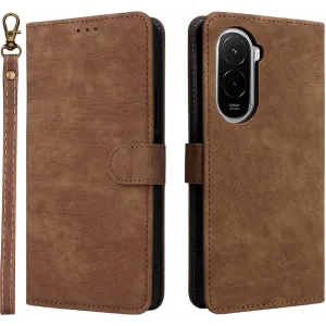 Phonesta Vintage Skin Book Wallet Klapphülle für Xiaomi Poco M7 - Braun