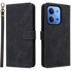 Phonesta Vintage Skin Book Wallet Klapphülle für Xiaomi Redmi 15C / Xiaomi Poco C85 - Schwarz