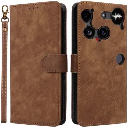 Phonesta Vintage Skin Book Wallet Klapphülle für Nothing Phone (3) - Braun