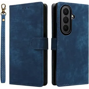 Phonesta Vintage Skin Book Wallet Klapphülle für Samsung Galaxy Z Fold 7 - Blau