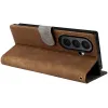 Phonesta Vintage Skin Book Wallet Klapphülle für Samsung Galaxy Z Fold 7 - Braun 6