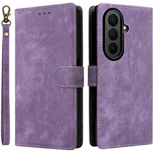 Phonesta Vintage Skin Book Wallet Klapphülle für Samsung Galaxy Z Fold 7 - Lila