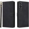 Phonesta Vintage Skin Book Wallet Klapphülle für OnePlus Nord 5 - Schwarz