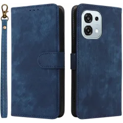 Phonesta Vintage Skin Book Wallet Klapphülle für Oppo A6 Pro - Blau
