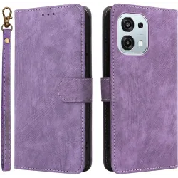 Phonesta Vintage Skin Book Wallet Klapphülle für Oppo A6 Pro - Lila