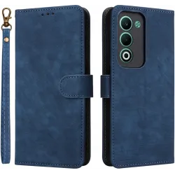 Phonesta Vintage Skin Book Wallet Klapphülle für Oppo A5/A5m - Blau