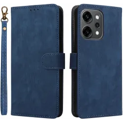 Phonesta Vintage Skin Book Wallet Klapphülle für Oppo Reno14 - Blau