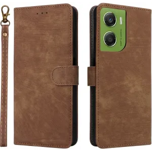 Phonesta Vintage Skin Book Wallet Klapphülle für Motorola Moto G06/G06 Power - Braun