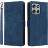 Phonesta Vintage Skin Book Wallet Klapphülle für Motorola Moto G56 - Blau