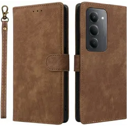 Phonesta Vintage Skin Book Wallet Klapphülle für Xiaomi Redmi 15 - Braun