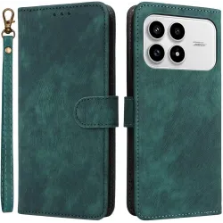 Phonesta Vintage Skin Book Wallet Klapphülle für Xiaomi Poco F8 Pro - Grün