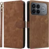 Phonesta Vintage Skin Book Wallet Klapphülle für Xiaomi Poco F8 Ultra - Braun