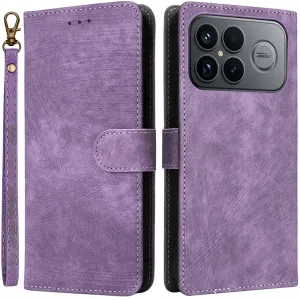 Phonesta Vintage Skin Book Wallet Klapphülle für Xiaomi Poco F8 Ultra - Lila