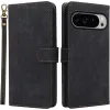 Phonesta Vintage Skin Book Wallet Klapphülle für Google Pixel 10 Pro XL - Schwarz