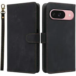 Phonesta Vintage Skin Book Wallet Klapphülle für Google Pixel 10 / 10 Pro - Schwarz
