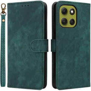Phonesta Vintage Skin Book Wallet Klapphülle für Motorola Moto G86 Power - Grün