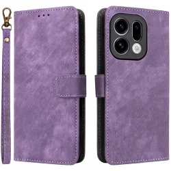 Phonesta Vintage Skin Book Wallet Klapphülle für Oppo Find X9 - Lila
