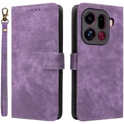 Phonesta Vintage Skin Book Wallet Klapphülle für Oppo Find X9 Pro - Lila