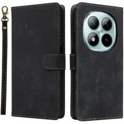Phonesta Vintage Skin Book Wallet Klapphülle für Xiaomi Redmi Note 15 Pro 4G - Schwarz