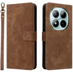 Phonesta Vintage Skin Book Wallet Klapphülle für Xiaomi Redmi Note 15 Pro 5G - Braun