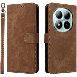 Phonesta Vintage Skin Book Wallet Klapphülle für Xiaomi Redmi Note 15 Pro Plus / Xiaomi Poco M8 Pro - Braun