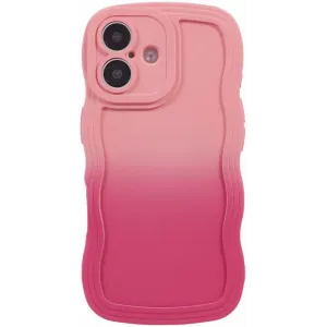 Phonesta Wavy Gradient Silikon Back Cover Hülle für Apple iPhone 16 - Rosa
