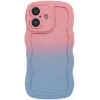 Phonesta Wavy Gradient Silikon Back Cover Hülle für Apple iPhone 16 Plus - Rosa/Blau