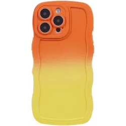 Phonesta Wavy Gradient Silikon Back Cover Hülle für Apple iPhone 16 Pro - Orange/Gelb