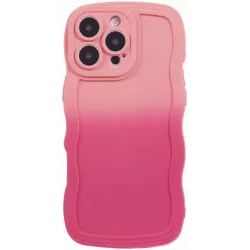 Phonesta Wavy Gradient Silikon Back Cover Hülle für Apple iPhone 16 Pro - Rosa
