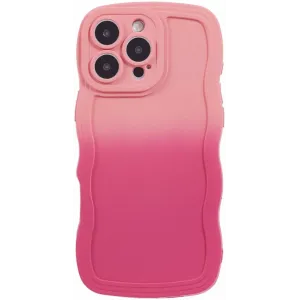 Phonesta Wavy Gradient Silikon Back Cover Hülle für Apple iPhone 16 Pro - Rosa