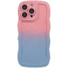 Phonesta Wavy Gradient Silikon Back Cover Hülle für Apple iPhone 16 Pro - Rosa/Blau