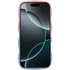 Phonesta Wavy Gradient Silikon Back Cover Hülle für Apple iPhone 16 Pro - Rosa/Blau 3