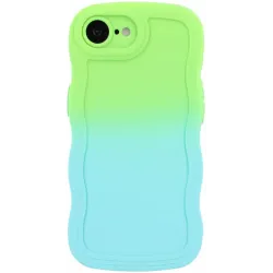 Phonesta Wavy Gradient Silikon Back Cover Hülle für Apple iPhone 17e/16e - Grün/Blau
