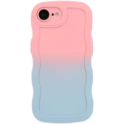 Phonesta Wavy Gradient Silikon Back Cover Hülle für Apple iPhone 17e/16e - Rosa/Blau