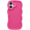 Phonesta Wavy Silikon Back Cover Hülle für Apple iPhone 16 - Hot Pink