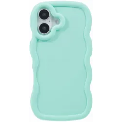 Phonesta Wavy Silikon Back Cover Hülle für Apple iPhone 16 - Minzgrün