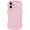 Phonesta Wavy Silikon Back Cover Hülle für Apple iPhone 16 - Rosa