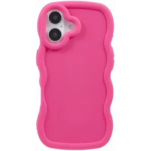 Phonesta Wavy Silikon Back Cover Hülle für Apple iPhone 16 Plus - Hot Pink