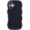 Phonesta Wavy Silikon Back Cover Hülle für Apple iPhone 16 Plus - Schwarz