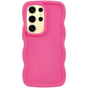 Phonesta Wavy Silikon Back Cover Hülle für Samsung Galaxy S25 Ultra - Hot Pink